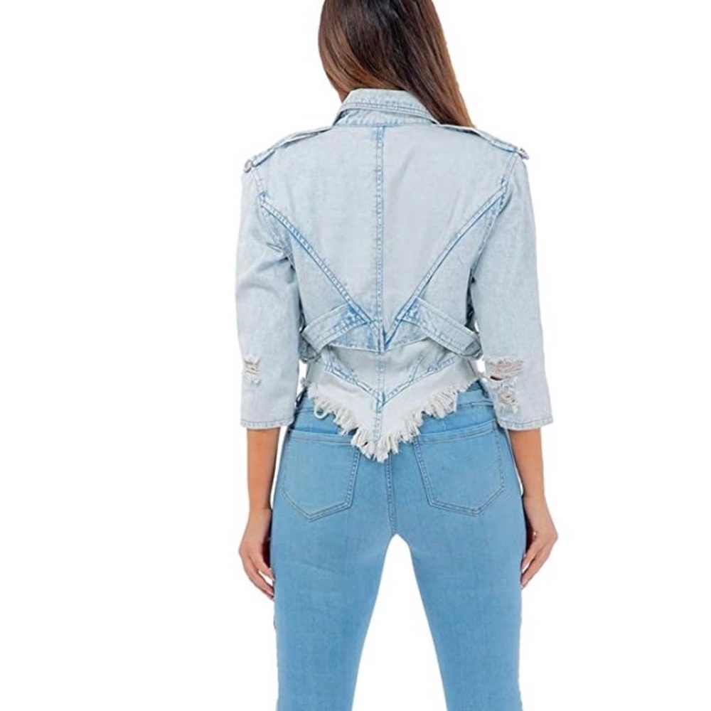 SONYA Distressed Jean Jacket - Picture 3 of 6